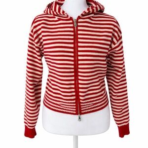 Red and White Striped Women's Jacket